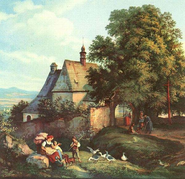Adrian Ludwig Richter St.-Annen-Kirche zu Graupen in Bohmen Germany oil painting art